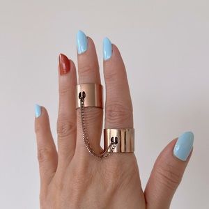 Designer Chained Double Ring